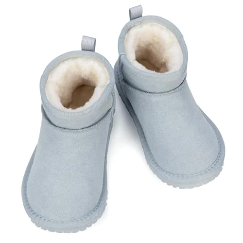 Tijdelijke aanbieding: Mishansha Warme sneeuwlaarzen voor meisjes, comfortabel, maat 24-36, Grijs | kinderen, antislip, warm, winter, gesloten teen, casual, wandelen, campus, binnenshuis van 20.74 € naar 20.74 € (0.00% korting)