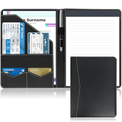 Offerta a tempo: NEWYES A4 Cartella Portadocumenti in Ecopelle Impermeabile, Ideale per Ufficio, Viaggi d'Affari e Insegnanti – Regalo Elegante per Uomo e Donna, Nero - 30% da 21.99 € a 15.47 €
