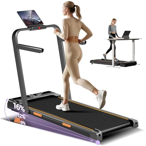 Offerta a tempo: CURSOR Tapis Roulant con Inclinazione 16%, Tapis Roulant Salvaspazio Elettrico 1-10KM/H, Walking Pad con Motore Silenzioso da 3.0 HP e Tripla Ammortizzazione - 15% da 179.99 € a 153.41 €