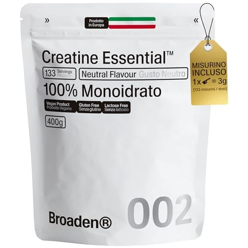 Tijdelijke aanbieding: **BROADEN® 400 g Creatine Monohydraat Poeder Zonder Smaak met 133 Doseringen | 100% Microniseerd Creatine Monohydraat | Zonder Toevoegingen | Zonder GGO, Veganistisch, Glutenvr (400 Gram) van 9.99 € naar 9.99 € (0.00% korting)