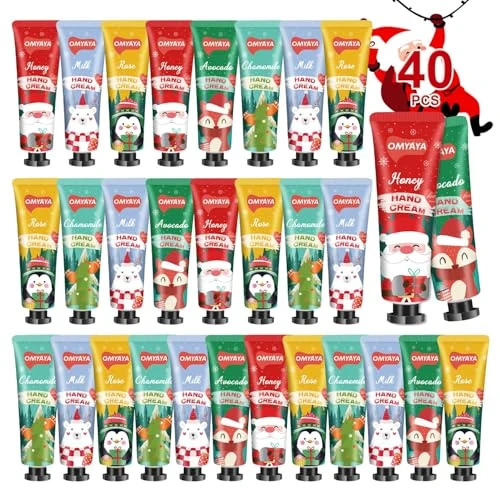 Limitiertes Angebot: Handcreme weihnachtsgeschenke Kleine Dankeschön Geschenke | 40 Stück Geschenke für Frauen Männer, Handcreme Mini Geschenkset für Trockene Rissige Hände Fuß - Geschenke für Kollegen Mama Freundin von 17.09 EUR auf 11.99 EUR (Spare 30%)
