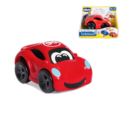 Chicco Turbo Touch Auto da Corsa, Macchinina Giocattolo per Bambini, con Suoni Realistici, Effetto Vibrante, Fino a 8 Metri di Distanza, Auto Sportiva, Colore Rosso, Macchinine per Bambini, 2 Anni+