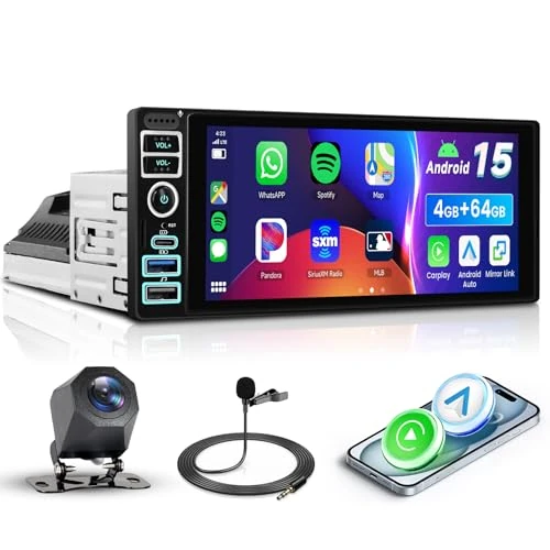 Tijdelijke aanbieding: 4G/64G VECHTEL 6,9 inch autoradio Bluetooth Android 15 Carplay Android Auto, DSP, 2 USB/Type-C, EQ, WiFi GPS, Mirrorlink, RDS/FM Radio 2 Din Con achteruitrijcamera AHD/stuurbediening van 59.99 € naar 59.99 € (0.00% korting)