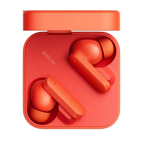 CMF BY NOTHING Buds 2A Bluetooth Headphones, Bluetooth 5.4 Active Noise Cancellation of 42 dB in Ear Earphones, 35.5 Hours Gaming, 4 HD Mics, 12.4 mm Bio-Fiber Driver Deep Bass Sound IP54 Orange