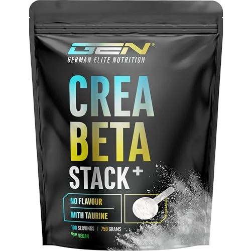 Creatin Beta Alanin Stack - 750 g polvere - creatina monoidrato + beta alanina + L-taurina - creatina micronizzata di alta qualità - dosaggio ottimale, vegano