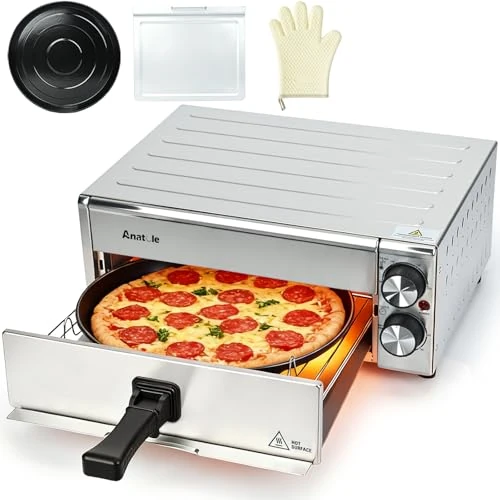 Offre limitee: Anatole Four à Pizza Électrique Air Fryer Acier Inoxydable 12 po 1800 W Temps Température Réglable Pizza Oven Interieur Multifonctionnel avec Grille Plateau à Miettes Plaque Posable de 89.99 EUR a 89.99 EUR (economie 0%)