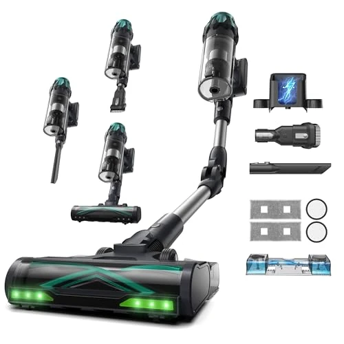 Offerta a tempo: Vexilar Aspirapolvere Senza Fili Potente 65000Pa/ 60 Min, V15 Max Scopa Elettrica Senza Fili Antigroviglio,Aspirapolvere Lavapavimenti,Ultraleggero,Aspirapolvere Senza Sacco per Pavimenti/Tappeti - 17% da 168.13 € a 139.99 €