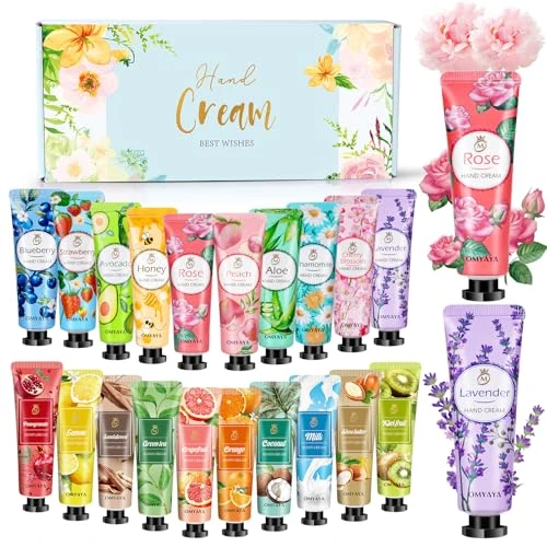 20 Pcs creme main - Cadeau pour femme - Mini crème pour les pieds - Cadeau pour les femmes et les hommes - Crème de soin pour les mains et les pieds secs - Pour noël, anniversaire, fête des
