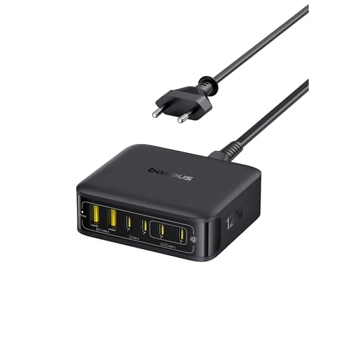 Baseus USB C Ladegerät 120W USB C Netzteil PD Ladegerät mit PPS, GaN Schnellladegerät kompatibel mit MacBook Pro/Air, iPad Pro, Steam Deck, iPhone 16-12 Series, Galaxy S24 Ultra-S20, Pixel usw