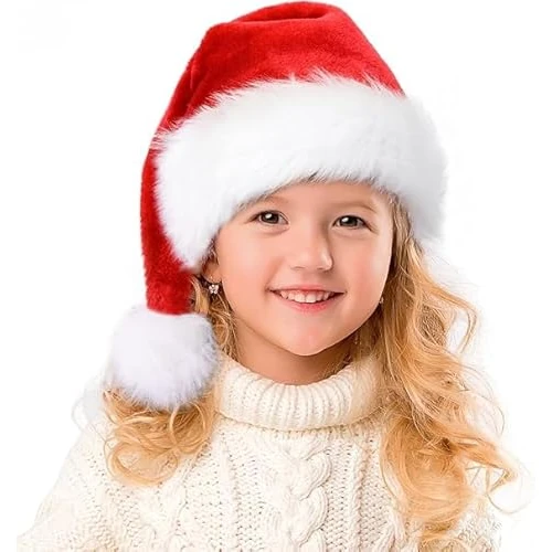 Christmas Hat, Santa Hat Adults, Santa Hat, Christmas Hats Adults, Santa Hat for Women Men, Red Santa Hat for Christmas Party, New Year