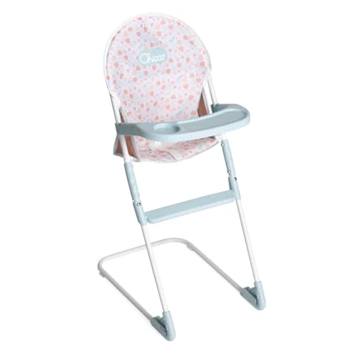Chicco Trona para muñecas, para niños a Partir de 3 años, Trona de Juguete, con Estructura metálica y Detalles realistas, Bandeja y reposapiés de plástico, Ligera y fácil de Montar