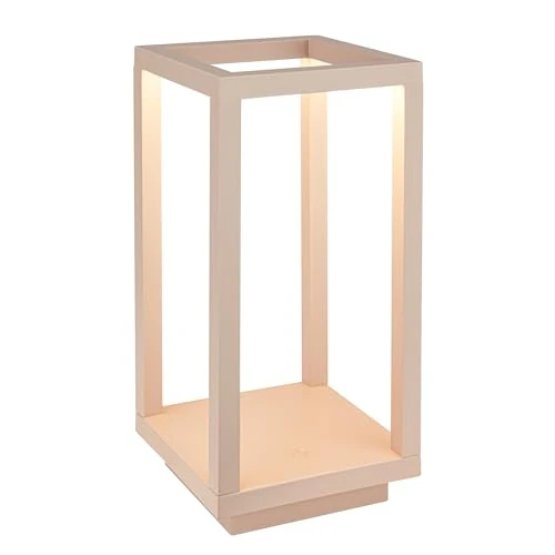 Offerta a tempo: BRILONER - Lampada da tavolo senza fili IP44 con touch, dimmerabile, CCT, sostituibile con batteria e sorgente luminosa, lanterna LED, lampada da tavolo da esterno, 10x10x22 cm, beige - 29% da 24.95 € a 17.60 €