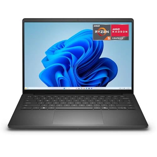 Dell 14 laptopów DC14255 14" 2K (1920 x 1200), AMD Ryzen 5 220, graficzny AMD Radeon, 16 GB DDR5 RAM, 512 GB SSD, Windows 11 Home, klawiatura QWERTY IT z podświetleniem, czarny węgiel