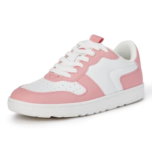 Limited-time offer: Amazon Essentials Women's Low-Top Court Trainers, Pink White, 3 UK from 14.21 £ to 14.21 £ (save 0.00%)