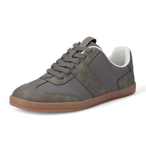 Zeitlich begrenztes Angebot: Amazon Essentials Damen Niedriger Retro-Sneaker, Kunstleder und Kunstwildleder, Grau, 37.5 EU von 35.60 € auf 35.60 € (0.00% Rabatt)