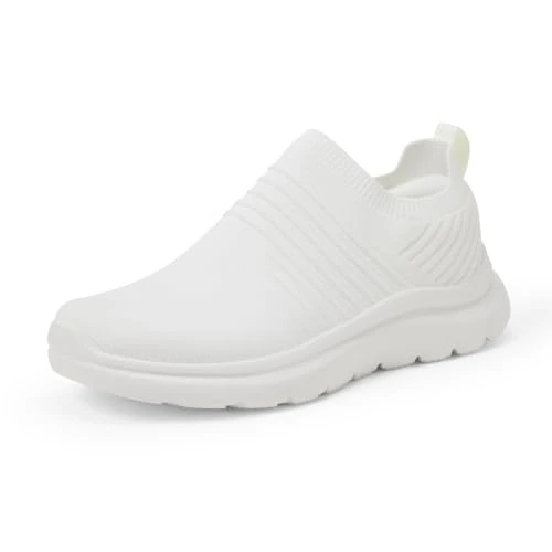 Offerta a tempo: Amazon Essentials Scarpe da Passeggio Leggere e Slip-on Donna, Bianco, 44.5 EU - 18% da 26.40 € a 21.65 €