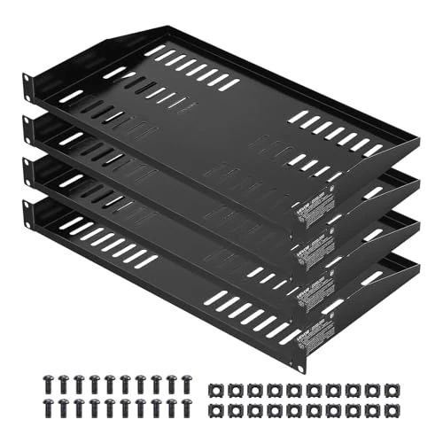 Zeitlich begrenztes Angebot: VEVOR 1U Server-Rack-Regal, 4 STK., 22,68 kg, belüfteter Ausleger, Wandmontage oder Rack-Montage-Regal mit Ablage, 254 mm Tiefe, Gute Luftzirkulation für 482 mm-Schrank-Computernetzwerkausrüstung von 33.90 € auf 33.90 € (0.00%