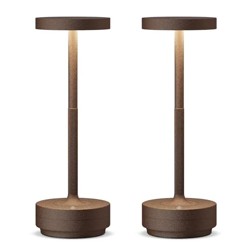 Offerta a tempo: SLSMD Lampada da tavolo senza fili LED Ricaricabile Dimmerabile 5000mAh 3 Modalità di Luce Uso Interno/Esterno batteria Lunga Durata Trasportabile USB-C Lampada da tavolo (2x Ruggine) - 19% da 69.99 € a 56.98 €