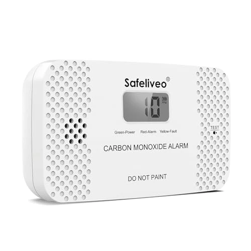 Offerta a tempo: Safeliveo Rilevatore di Monossido di Carbonio con Schermo LCD, Sensore CO con Batteria Sostituibile, Pulsante Test e funzione Mute,Rilevatore Monossido Portatile per Casa,Viaggio, EN 50291 (1 pezzo) - 43% da 24.99 € a 14.24 €