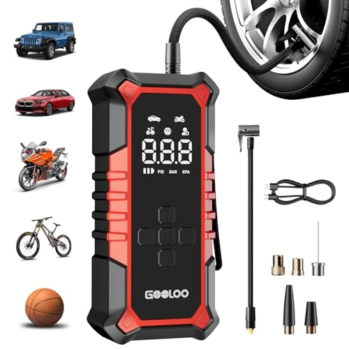 Limited-time offer: GOOLOO A6 Gear Tire Inflator Portable Air Compressor, 160 PSI Cordless Tire Inflator with Digital Pressure Gauge ＆LED Light, Smart Electic Tire Pump with Auto-Shutoff for Pickup, Motor, Bike, Balls from 36.99 GBP to 36.99 GBP (save 0%)