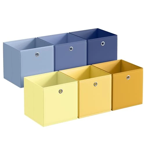 Limited-time offer: SONGMICS Storage Cubes, Set of 6 Collapsible Storage Boxes, Odourless, 33 x 33 x 33 cm, Fit Cube Storage Unit, Rainbow Storage Bins, Colourful Fabric Bins for Bedroom, Living Room RFB233XA09 from 25.99 £ to 19.99 £ (save 23%)
