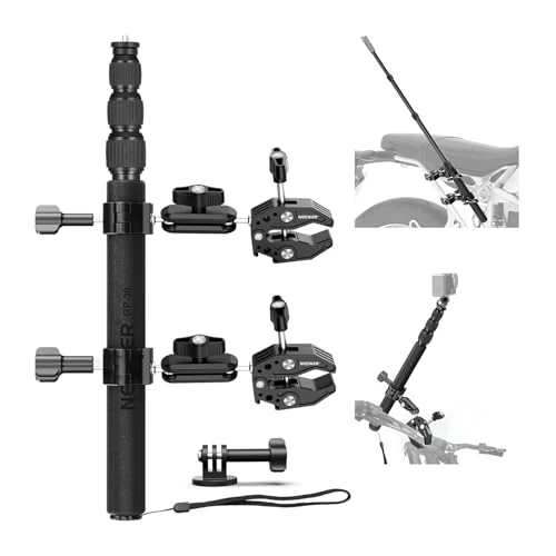 Offre limitée : NEEWER Kit d'accessoires de montage de moto compatible avec GoPro Insta360 DJI, guidon de vélo invisible, support à double pince avec adaptateur de caméra d'action pour enregistrement vidéo POV, GP-30 de 50.89 € à 48.35 € (5% de remise)