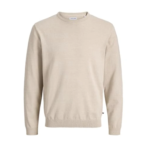 Jack & Jones Knit Crew Neck Jjebasic Noos-Collo Rotondo, Moonbeam, XL Uomo