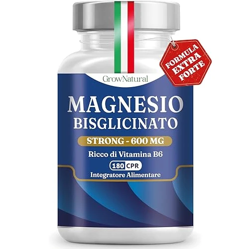 Magnesio Bisglicinato | 180 Compresse con Vitamina B6 | Magnesio Glicinato forma chelata | Magnesium Glycinate | Integratore Contro Stress e Affaticamento | Supporta Muscoli e Ossa