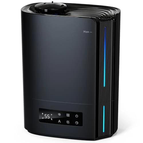 AROEVE Humidificateur d'Air Chambre 6L, Diffuseur d'Huiles Essentielles, Humidificateur à Ultrasons pour Bébé et Enfants, Plantes, Fonctionnement Silencieux 60h, Contrôle Intelligent de l'Humidité