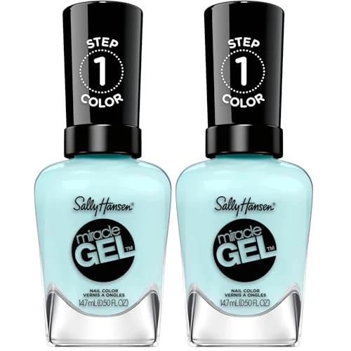 Offerta a tempo: Sally Hansen Smalto Miracle Gel - Grand Cyan​, Anti-scheggiature, Ultra brillante, Facile da applicare, 14,7 ml (Confezione da 2) - 63% da 23.00 € a 8.60 €