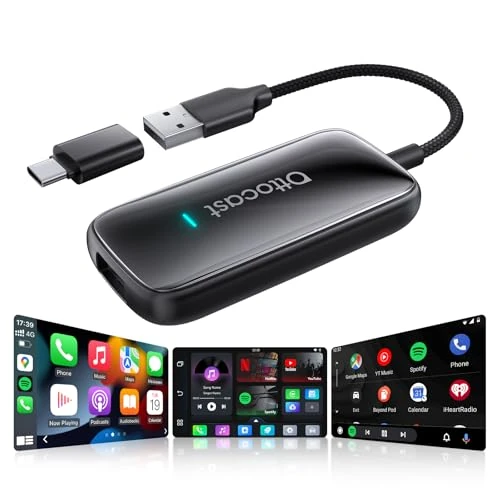 OTTOCAST Play2Video Ultra 2026 Upgrade Adaptateur CarPlay sans Fil & Android Auto, Box AI avec Netflix, Youtube, WiFi 5GHz, Bluetooth 5.4, Compatible CarPlay 2016+