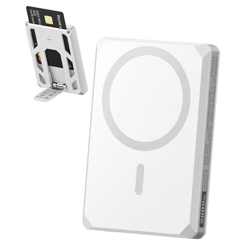 VEGER Magnetic Power Bank, cargador portátil de 5000 mAh, entrada y salida de tipo C, batería externa, Powerbank 20 W PD carga rápida, cargador inalámbrico compatible con iPhone 16/15/14/13/12 Serie