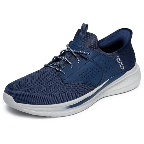 Offerta a tempo: Skechers Uomo Slade Caster Slip-in ALLENATRICE, Navy Knitted Mesh/Synthetic, 41.5 EU - 40% da 84.95 € a 50.97 €