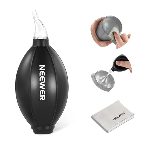 Offerta a tempo: NEEWER 2in1 Kit di Pulizia per Obiettivo Fotocamera per Elettronica, Smartphone, Tablet, 1x Soffiatore d'Aria per Fotocamere + 1x Panno Morbido per la Pulizia, HM-50 - 0.00% da 15.99 € a 15.99 €