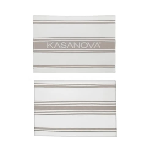 KASANOVA Set de 2 Paños de Cocina 50x70 cm de Algodón – Absorbentes, Resistentes y Decorativos (Pardo)