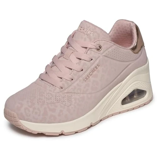 Limited-time offer: Skechers Women's UNO Wedge Safari Daze Trainer, Pink, 6 UK | Casual, Skech-Air Visible Airbag Midsole, Air-Cooled Memory Foam, Vegan from 79.00 £ to 61.40 £ (save 22%)