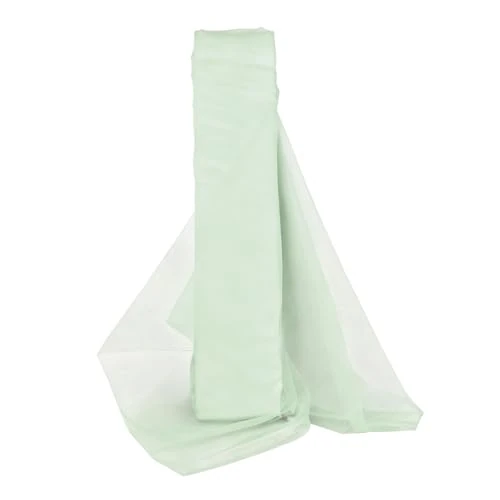 Tafelloper Mesh tafeldecoraties saliegroen tulestof voor eettafels, salontafels, nachtkastjes, desserttafels, displaystandaards en fotografie-achtergronden, 75 x 300 cm