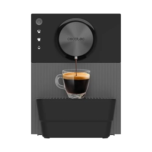 Cecotec Machine à Café Superautomatique Compacte Cremmaet Cube. 1350W, Système de Pressage 10g, Système de Pré-Infusion, 19 Bars, Système Thermoblock, 5 Niveaux de Mouture, Panneau de Contrôle Tactile