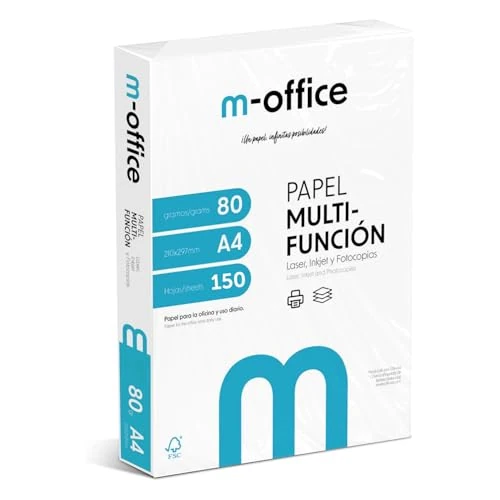Papier A4, 80 g, opakowanie 150 arkuszy, papier wielofunkcyjny do drukarek atramentowych i laserowych, arkuszy A4, 210 x 297 mm, idealny do biura i domu · m-biuro (150 arkuszy)