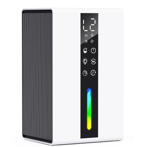 Przenośny osuszacz powietrza do domu z lampkami LED, 48H Timer, automatyczne wyłączanie, redukcja wilgoci, wiele trybów, cichy osuszacz 1800 ml