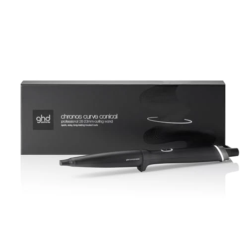 ghd - Boucleur ghd Chronos Curve Conical Wand - Fer à boucler cheveux (Noir) - Fer à friser pour boucles naturelles, wavy facile - Coiffure 3x plus rapide, sans dommage - Toutes longueurs de cheveux