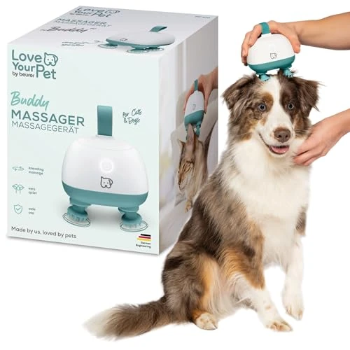 Offerta a tempo: Beurer Love Your Pet Massaggiatore Buddy per cani e gatti, massaggio relax e anti-stress di testa e corpo per animali domestici, Silenzioso, Accessori massaggio in Silicone, Batteria Ricaricabile - 38% da 39.99 € a 24.99 €