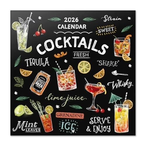 Offerta a tempo: Grupo Erik: Calendario 2026 da Muro Ricette Cocktails | Calendario Mensile 2026-30x30cm, Planner 2026 - Mensile da Parete - 0% da 9.99 € a 9.99 €
