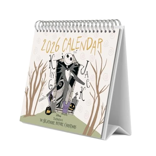 Grupo Erik Desk Calendar 2026 - Disney The Nightmare Before Christmas Calendar 2026 Month To View | Monthly Desk Planner, Desktop Gifts Under 10 Pounds | Nightmare Before Christmas Gifts