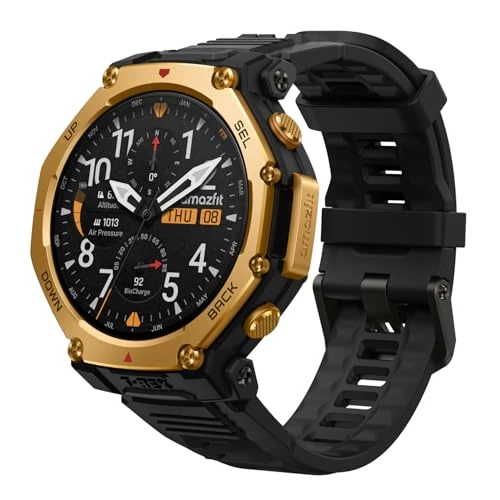Amazfit T-Rex 3 Pro Smartwatch Outdoor 48mm Display AMOLED in Zaffiro, Ghiera in Titanio, GPS Dual Band, Mappe Offline, 25 Giorni di Autonomia, Torcia Integrata, 10 ATM, 180+ Modalità Sport
