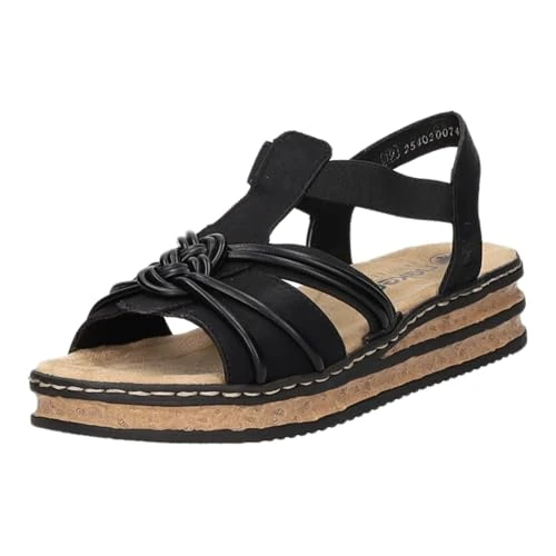 Limited-time offer: Rieker Women's 62969 Wedge Sandals, Black, 37 EU from 37.93 £ to 37.93 £ (save 0.00%)