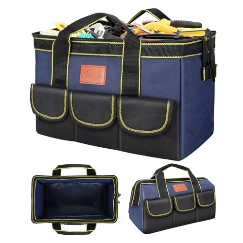Tijdelijke aanbieding: MORROWIND Gereedschapstas 31 cm met Geribbelde Waterdichte Bodem, Gereedschapsorganizer met Brede Opening en Meerdere Vakken voor Elektriciens, Timmerlieden, Monteurs en Klusprojecten, Blauw van 14.97 € naar 14.97 € (0.00% korting)