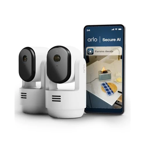 Zeitlich begrenztes Angebot: Arlo Indoor 3 HD PTZ Überwachungskamera Innen, 2er Set, Video, 360º Schwenkbar, 2-Wege-Audio, Bewegungsverfolgung, Kabelgebunden, für Babys, Haustiere, Hausüberwachung, mit Secure Plan Testzeitraum von 109.99 € auf 84.99 € (23