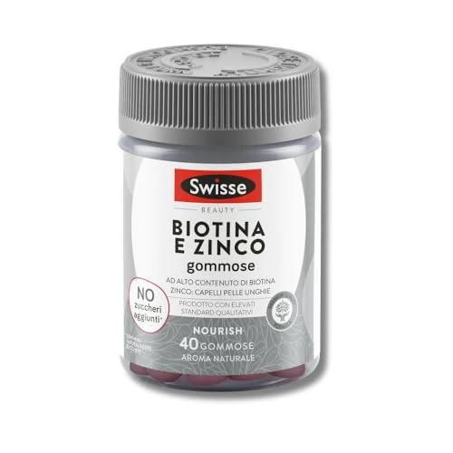 Offerta a tempo: Swisse Biotina e Zinco - Integratore Biotina e Zinco per Capelli Luminosi, Pelle e Unghie Sani, Alto Dosaggio, Gusto Frutti Rossi, 40 Gommose - 25% da 20.50 € a 15.38 €