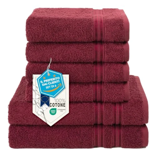 Zeitlich begrenztes Angebot: Hammetex Handtuch Set 6 teilig, 2 Badetücher 70x140 + 4 Handtücher 50x100 | 100% Baumwolle Frottee, OEKO-TEX zertifiziert, weich & saugstark, mit Aufhänger, Duschtuch & Handtuch für Badezimmer von 39.99 € auf 36.31 € (9% Rabat